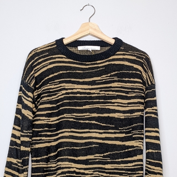 Lovers + Friends Wildcat Animal Tiger Print Pullover Knit Tunic Sweater Size M - Picture 3 of 9